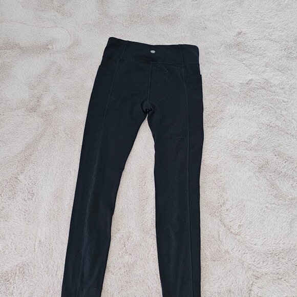 Girls Leggings Bundle S: M (8-10) Black, Aqua & Pale Blue Wide-Leg Active Pants - Picture 10 of 10